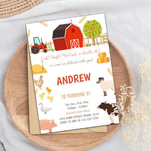 Invitation Tous les animaux de ferme Animaux d'anniversaire I