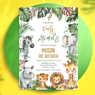 Invitation Tous les animaux de fête sont invités Anniversaire