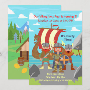 Invitation Tous les enfants vikings sont invités à une fête d