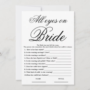 Invitation Tous les yeux sur Bride Simple Fête des mariées Je