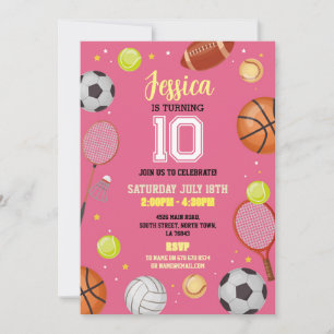 Invitation Tous Sports Anniversaire Football Football Soccer 
