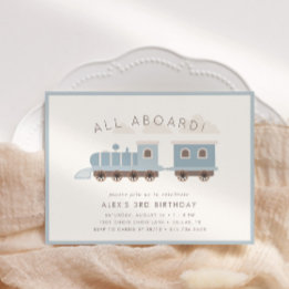 Invitation Tout À Bord ! Garçons train fête d'anniversaire