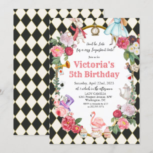 Invitation TOUT ÂGE - Alice au pays des merveilles Anniversai