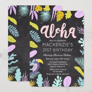 Invitation TOUT ÂGE - Aloha Tropical Palm Anniversaire Invita