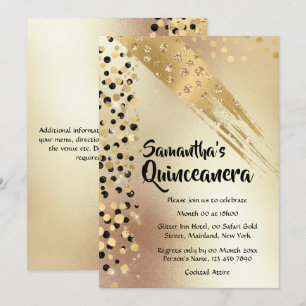 Invitation Tout âge anniversaire d'or parties scintillant noi