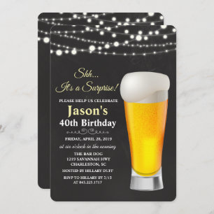 Invitation TOUT ÂGE - Beer String Lights Anniversaire Invitat