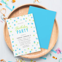 Tout Age Blue Aqua Green Confetti fête d'anniversa