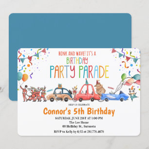 Invitation TOUT ÂGE - Fête d'anniversaire de voiture Fête d'a