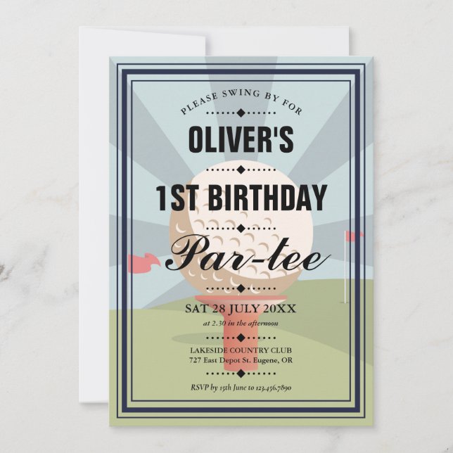 Invitation Tout âge Golf Parte Anniversaire Fête (Devant)