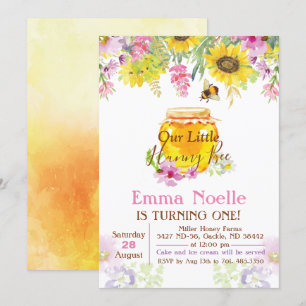 Invitation TOUT ÂGE - Honey Bumble Bee Anniversaire Invitatio