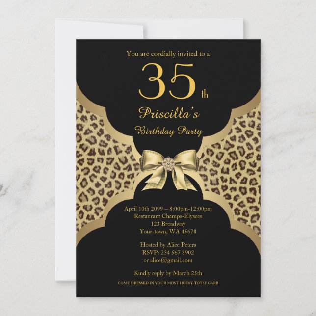 Invitation - Tout âge modifiable, fête d'anniversaire TOUT ÂG (Devant)