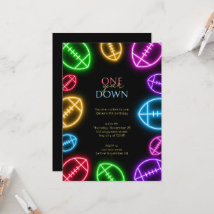 Invitation Tout âge neon football garçon anniversaire