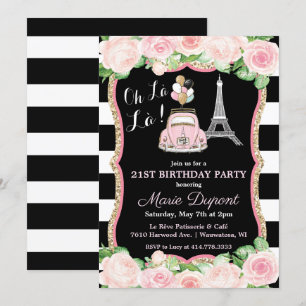 Invitation TOUT ÂGE - Paris Voyage Thème Anniversaire Invitat