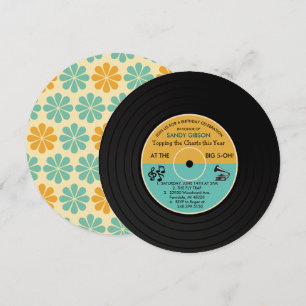 Invitation TOUT ÂGE - Retro Vinyl Record Anniversaire Invitat
