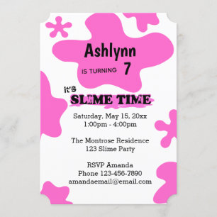Invitation Tout âge rose mince Anniversaire