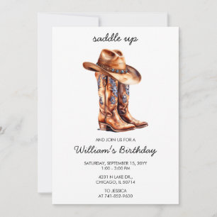 Invitation Tout âge Saddup Rustic Western Anniversaire Party
