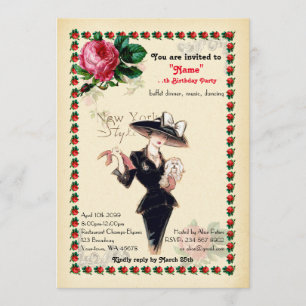 Invitation tout âge, soixantième, femme de fête