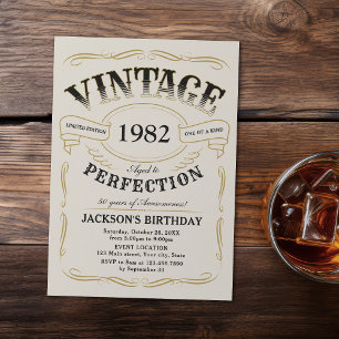 Invitation Tout âge Vintage Whiskey Thème Anniversaire Invita
