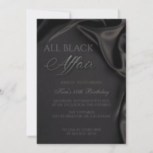 Invitation Tout Black Affair, Cravate Noire, Attire Formel, B