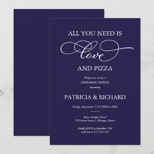 Invitation Tout Ce Dîner De Répétition De Pizza Et D'Amour