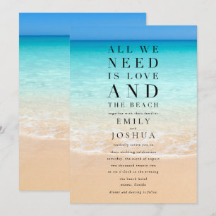 Invitation Tout ce dont nous avons besoin est l'amour et le m