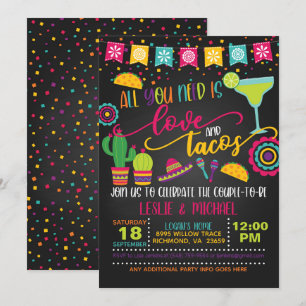 Invitation Tout ce dont vous avez besoin c'est d'amour et de 