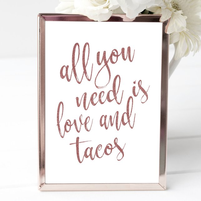 Invitation Tout ce dont vous avez besoin est l'amour et tacos (Créateur téléchargé)