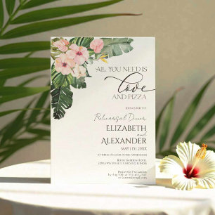 Invitation Tout ce dont vous avez besoin est Love Tropical Re