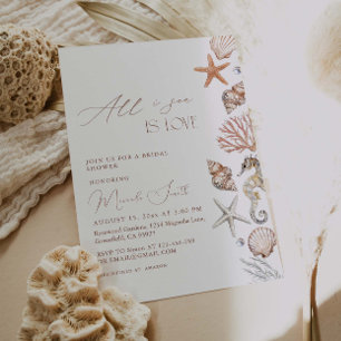 Invitation Tout ce que je mer est amour Fête des mariées côti