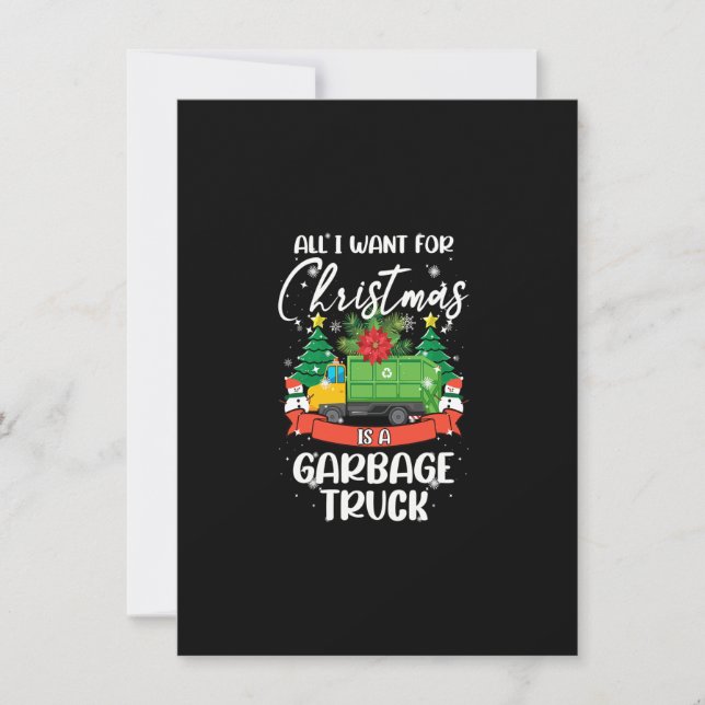 Invitation Tout Ce Que Je Veux Pour Noël C'Est Un Camion-Poub (Devant)