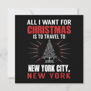 Invitation Tout ce que je veux pour Noël voyager à New York C