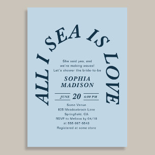 Invitation Tout ce que je vois est amour Coastal Bridal Showe