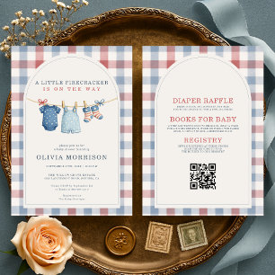 Invitation Tout dans un petit feu d'artifice Baby Shower Ging