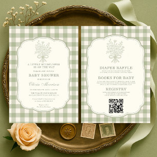 Invitation Tout dans une petite fête de bébé florale de fleur