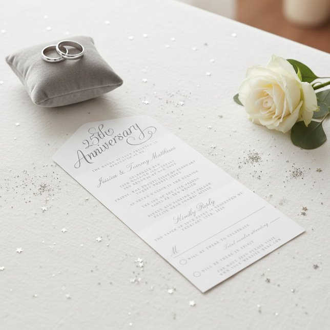 Invitation Tout En Un 25e anniversaire du Mariage d'argent (Créateur téléchargé)