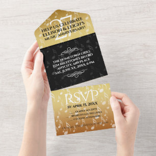 Invitation Tout En Un 27e anniversaire du Mariage de musique