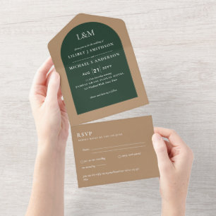 Invitation Tout En Un 3in1 Typographie Gras Minimum Mariage Simple RSVP