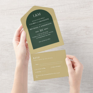 Invitation Tout En Un 3in1 Typographie Gras Minimum Mariage Simple RSVP
