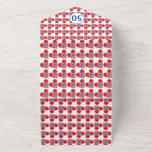 Invitation Tout En Un 50e Anniversaire Drapeau norvégien cœur bleu