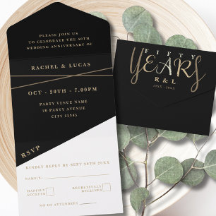 Invitation Tout En Un 50e anniversaire du Mariage d'or