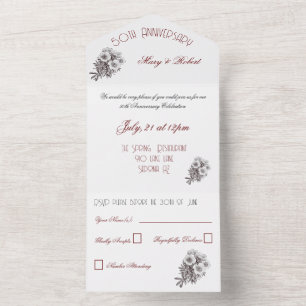 Invitation Tout En Un 50e anniversaire prospère -