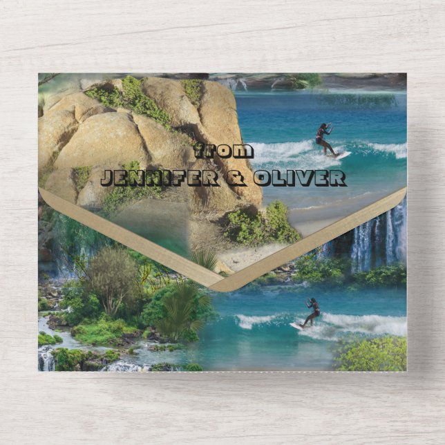 Invitation Tout En Un Activités nautiques Tout en un Mariage Inviter (Verso)