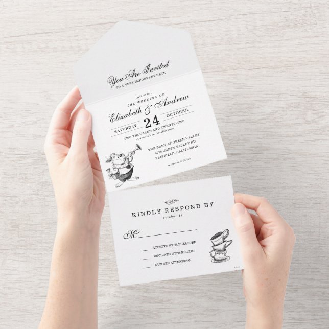 Invitation Tout En Un Alice au pays des merveilles (Déchirure)