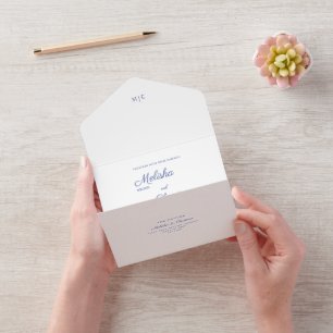 Invitation Tout En Un All in One Wedding Inviter pour un mariage fleur s