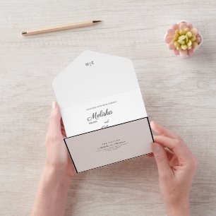 Invitation Tout En Un All in One Wedding Inviter pour un mariage fleur s