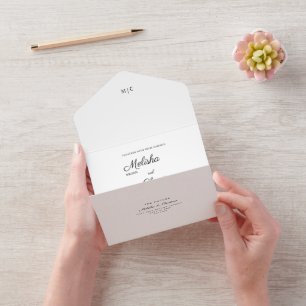 Invitation Tout En Un All in One Wedding Inviter pour un mariage fleur s