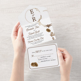 Invitation Tout En Un Amateurs de café tout en un mariage