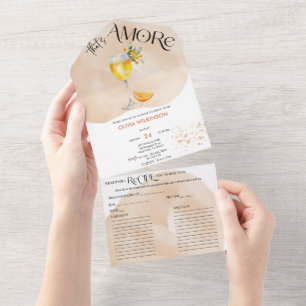 Invitation Tout En Un Amore   Fête des mariées aquarelle