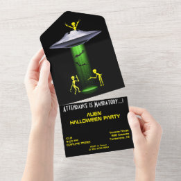 Invitation Tout En Un Amusant Alien 🎅 🛸 UFO fête d'Halloween