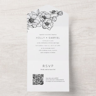 Invitation Tout En Un Anemone Bouquet Mariage Tout en un